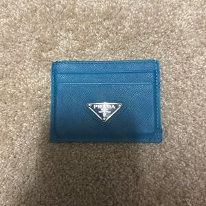 Blue prada wallet card holder